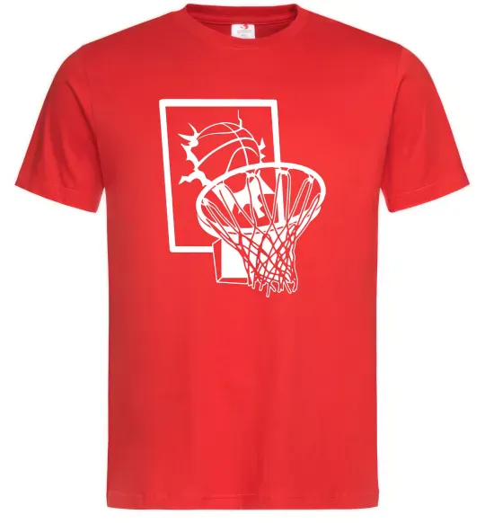 Мужская футболка Баскетбольний м'яч та кільце Красный фото