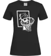 Женская футболка Баскетбольний м'яч та кільце Черный Женская футболка Баскетбольний м'яч та кільце Черный фото