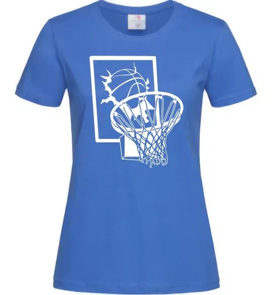 Женская футболка Баскетбольний м'яч та кільце Ярко-синий фото