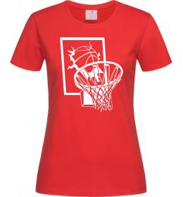 Жіноча футболка Баскетбольний м'яч та кільце Жіноча футболка Баскетбольний м'яч та кільце
