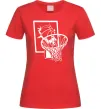 Женская футболка Баскетбольний м'яч та кільце Красный Женская футболка Баскетбольний м'яч та кільце Красный фото
