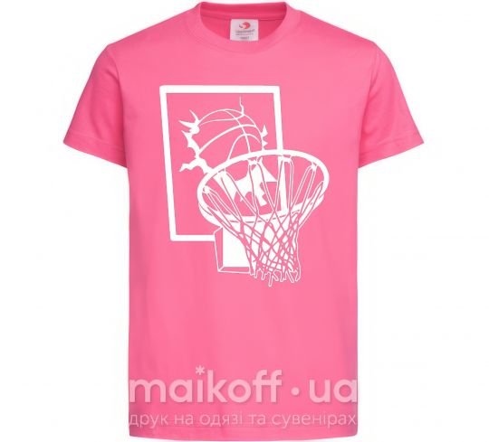 Детская футболка Баскетбольное кольцо и мяч Ярко-розовый фото