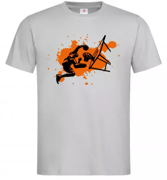 Чоловіча футболка Баскетболіст бризки Сірий фото