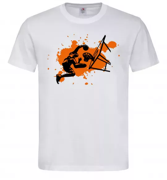 Чоловіча футболка Баскетболіст бризки Білий фото
