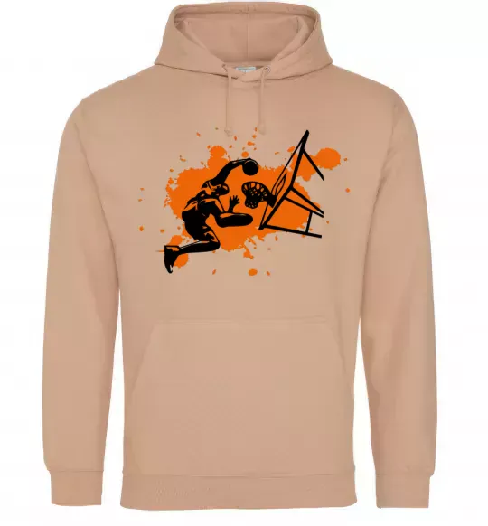 Мужская толстовка (худи) Баскетболіст бризки Песочный фото