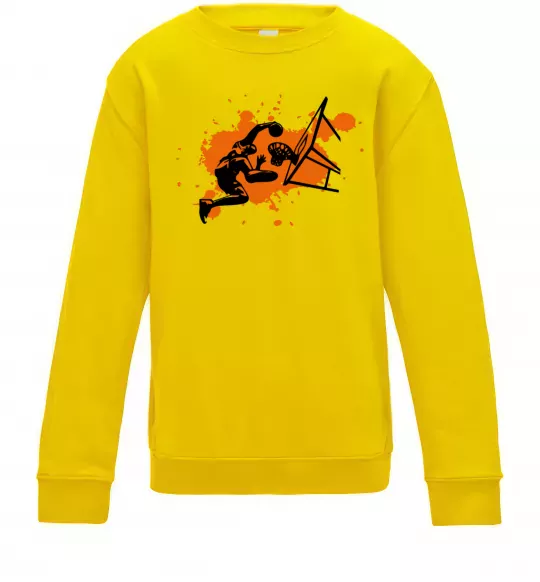 Детский Свитшот Баскетболіст бризки Солнечно желтый фото