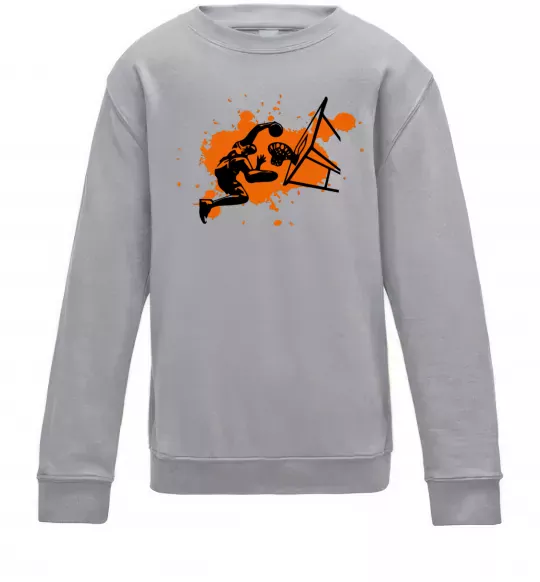 Детский Свитшот Баскетболіст бризки Серый меланж фото