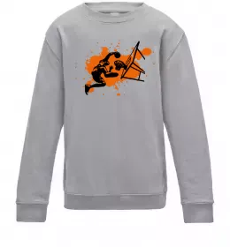 Дитячий світшот Баскетболіст бризки Сірий меланж фото