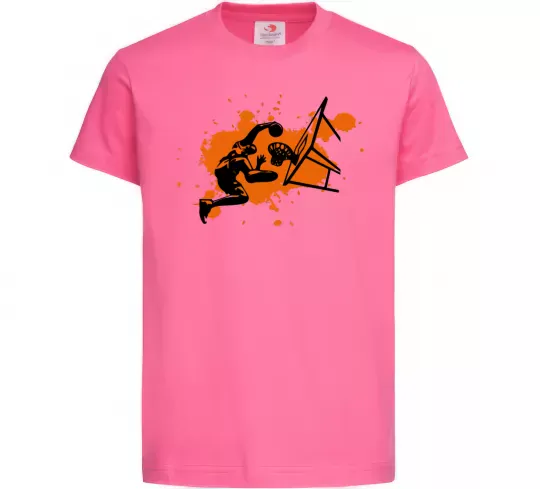 Детская футболка Баскетболіст бризки Ярко-розовый фото