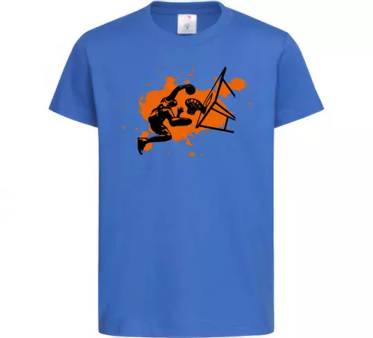 Детская футболка Баскетболіст бризки Ярко-синий фото