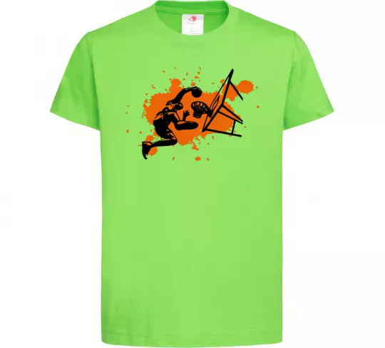 Детская футболка Баскетболіст бризки Лаймовый фото
