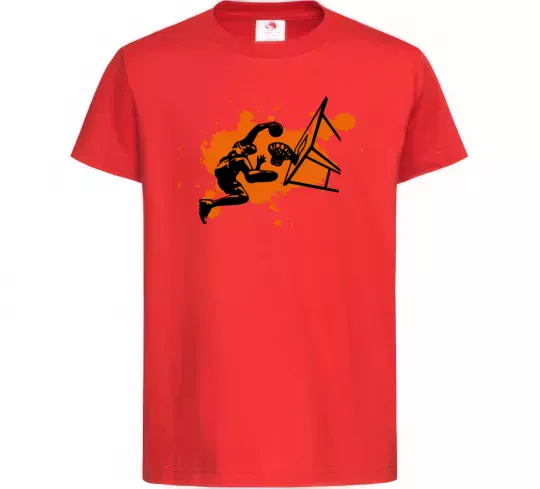 Детская футболка Баскетболіст бризки Красный фото