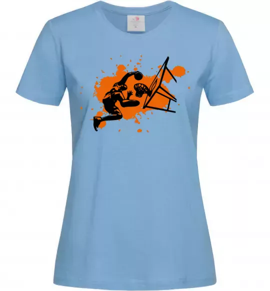 Жіноча футболка Баскетболіст бризки Блакитний фото