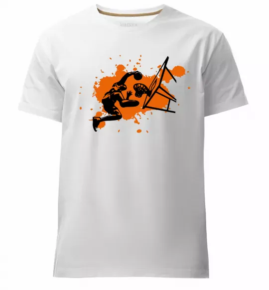 Чоловіча преміум футболка Баскетболіст бризки Білий фото
