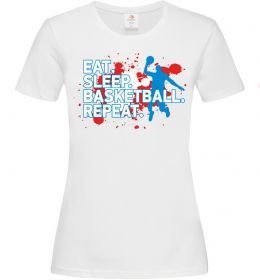 Женская футболка Eat sleep basketball repeat