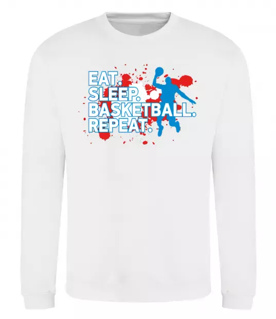 Свитшот Eat sleep basketball repeat Белый фото
