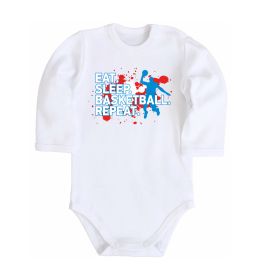 Детский боди Eat sleep basketball repeat