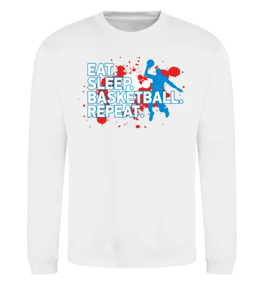 Світшот Eat sleep basketball repeat Білий фото