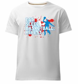 Мужская премиум футболка Eat sleep basketball repeat