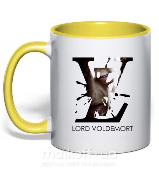 Чашка з кольоровою ручкою Lord Voldemort Сонячно жовтий фото
