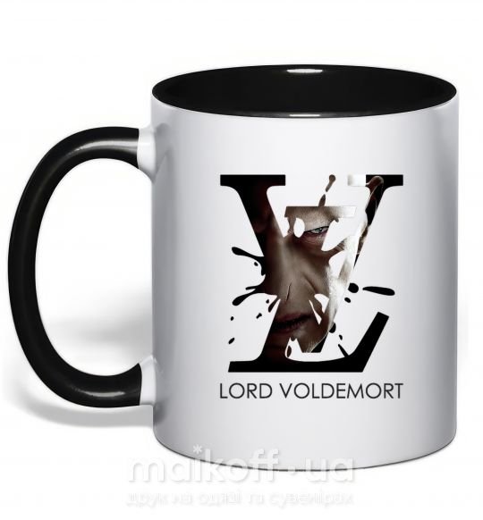 Чашка з кольоровою ручкою Lord Voldemort Чорний фото