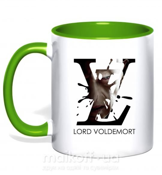 Чашка с цветной ручкой Lord Voldemort Зеленый фото