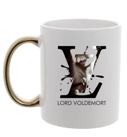 Чашка с цветной ручкой Lord Voldemort Золото фото