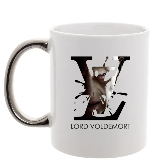 Чашка с цветной ручкой Lord Voldemort Серебро фото