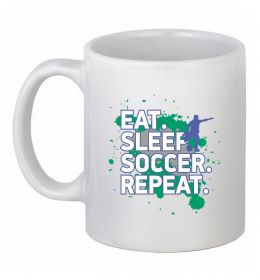 Чашка керамическая Eat sleep soccer repeat