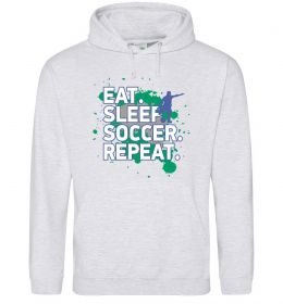 Мужская толстовка (худи) Eat sleep soccer repeat Мужская толстовка (худи) Eat sleep soccer repeat