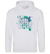 Мужская толстовка (худи) Eat sleep soccer repeat Серый меланж Мужская толстовка (худи) Eat sleep soccer repeat Серый меланж фото