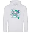Жіноча толстовка (худі) Eat sleep soccer repeat Сірий меланж фото