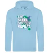 Жіноча толстовка (худі) Eat sleep soccer repeat Блакитний фото