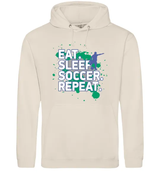 Женская толстовка (худи) Eat sleep soccer repeat Таш фото