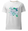 Мужская премиум футболка Eat sleep soccer repeat Белый фото