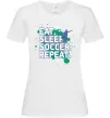 Жіноча футболка Eat sleep soccer repeat Білий Жіноча футболка Eat sleep soccer repeat Білий фото