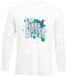 Лонгслив Eat sleep soccer repeat Белый фото