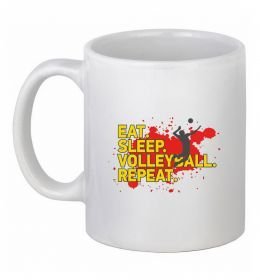 Чашка керамічна Eat sleep volleyball repeat