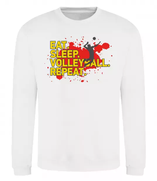 Свитшот Eat sleep volleyball repeat Белый фото
