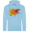 Женская толстовка (худи) Eat sleep volleyball repeat Голубой фото