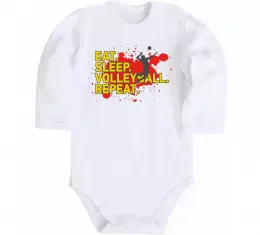 Детский боди Волейбол м'яч з серцем Белый фото Детский боди Волейбол м'яч з серцем Белый фото