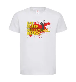 Детская футболка Eat sleep volleyball repeat Белый фото