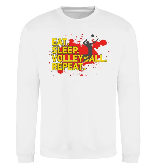 Світшот Eat sleep volleyball repeat Білий фото