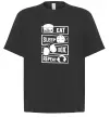 Футболка Оверсайз Eat sleep boxing repeat Черный фото