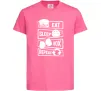 Дитяча футболка Eat sleep boxing repeat Яскраво-рожевий фото