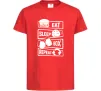 Дитяча футболка Eat sleep boxing repeat Червоний фото