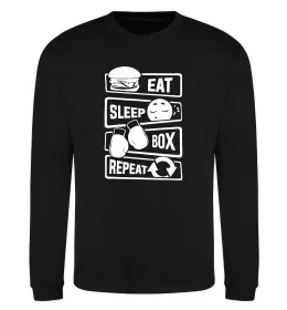 Свитшот Eat sleep boxing repeat Черный фото