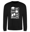 Світшот Eat sleep boxing repeat Чорний фото