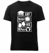 Мужская премиум футболка Eat sleep boxing repeat Черный фото