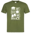 Мужская футболка Eat sleep boxing repeat Оливковый Мужская футболка Eat sleep boxing repeat Оливковый фото